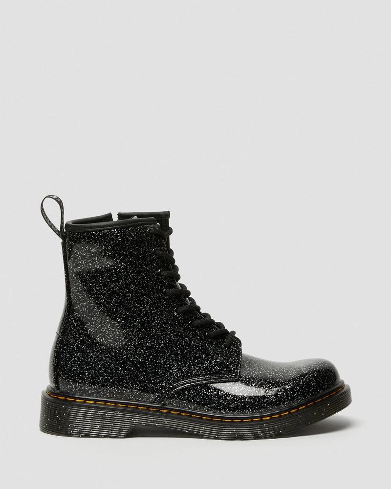 Black Kids' Dr Martens Youth 1460 Glitter Lace Up Boots | CA 707ILH